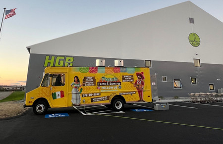 Taco truck outside HGR lacrosse building