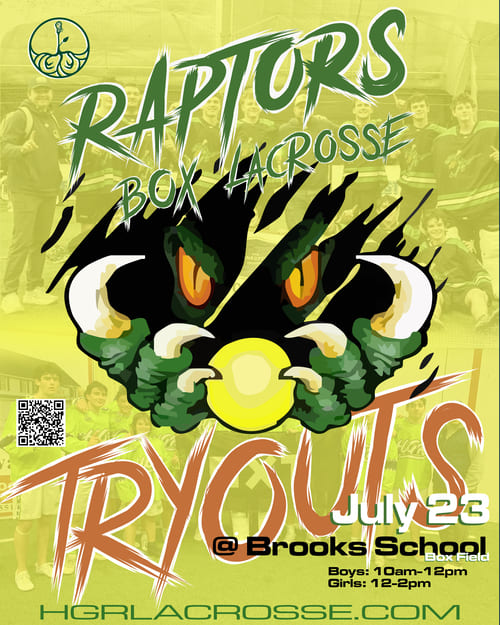 Raptors box lacrosse flyer