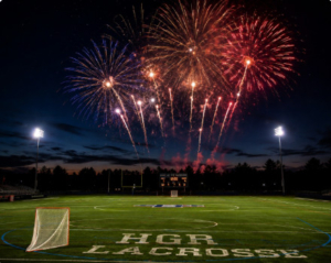 fireworks over lacrosse field
