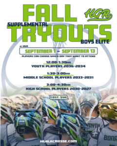 HGR Lacrosse Boys Elite Supplemental Tryouts