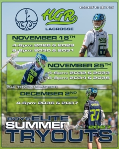 HGR Boys Summer Tryouts 2027 info flyer