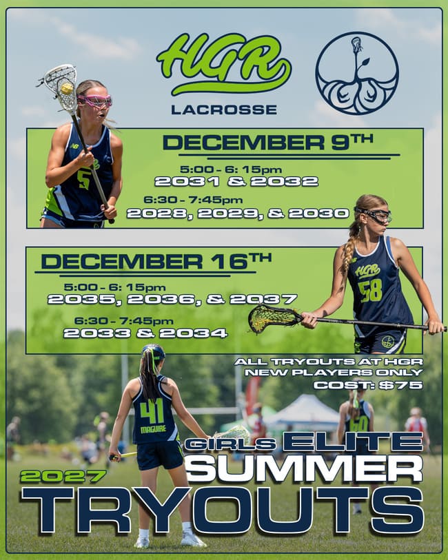 HGR Girls Summer Tryouts 2027 info flyer