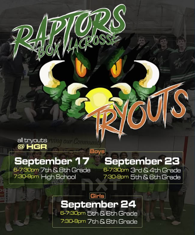 HGR Box Lacrosse tryout dates