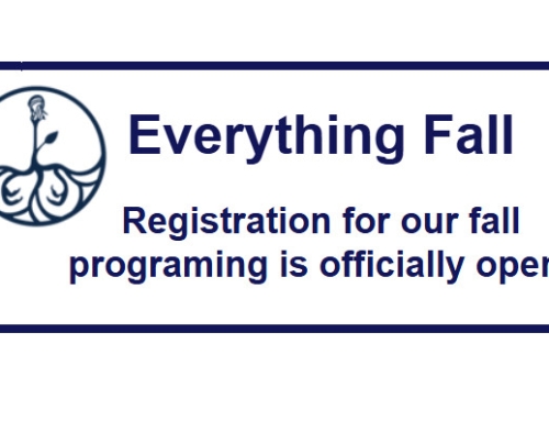 Registration for Fall Programing Officially OPEN!